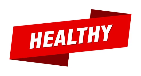 Healthy Banner Template Healthy Ribbon Label Sign — Stock Vector