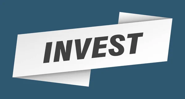 Investir Modelo Banner Investir Sinal Etiqueta Fita — Vetor de Stock