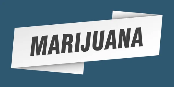 Šablona Banneru Marihuany Značka Štítku Marihuanové Stuhy — Stockový vektor