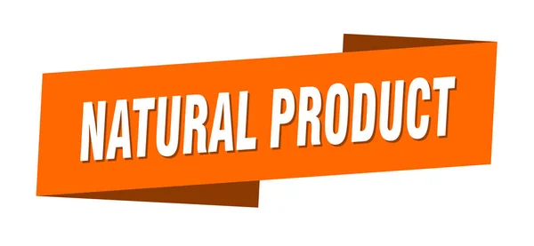 Modelo Banner Produto Natural Sinal Etiqueta Fita Produto Natural — Vetor de Stock