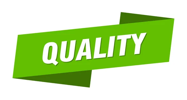 Modello Banner Qualità Segno Etichetta Nastro Qualità — Vettoriale Stock