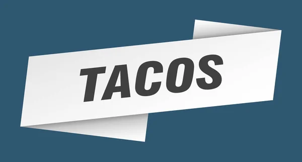 Πρότυπο Banner Tacos Σήμα Ετικέτα Tacos Κορδέλα — Διανυσματικό Αρχείο