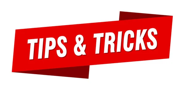 Tips Tricks Banner Template Tips Tricks Ribbon Label Sign — Stock Vector