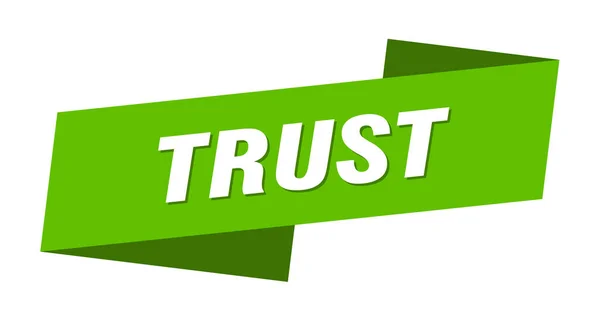 Confie Modelo Banner Sinal Etiqueta Fita Confiança — Vetor de Stock