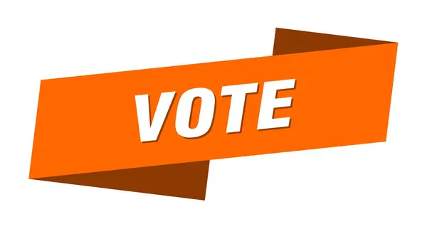 Πρότυπο Banner Ψηφοφορίας Σήμα Κορδέλα Ψήφου — Διανυσματικό Αρχείο