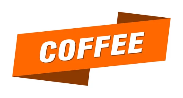 Modello Banner Caffè Contrassegno Etichetta Nastro Caffè — Vettoriale Stock