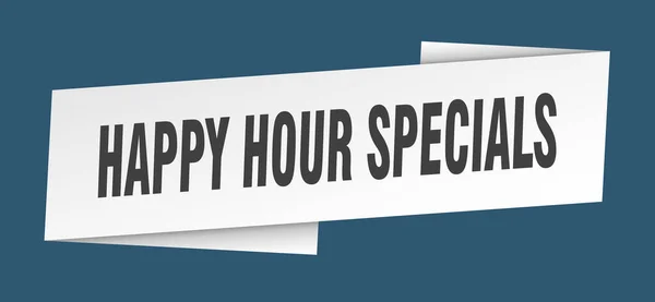 Happy Hour Specials Banner Vorlage Happy Hour Specials Band Etikettenschild — Stockvektor