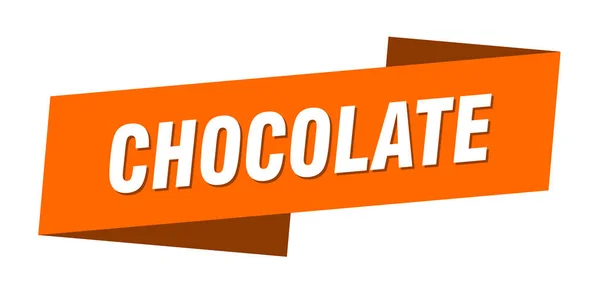 Modello Banner Cioccolato Etichetta Del Nastro Cioccolato Segno — Vettoriale Stock