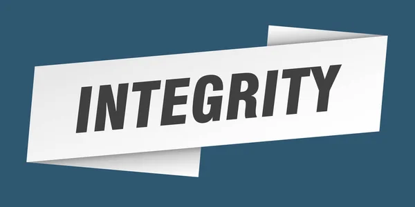 Integrity Banner Template Integrity Ribbon Label Sign — Stock Vector