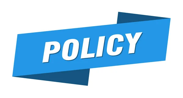 Modello Banner Policy Politica Nastro Etichetta Segno — Vettoriale Stock