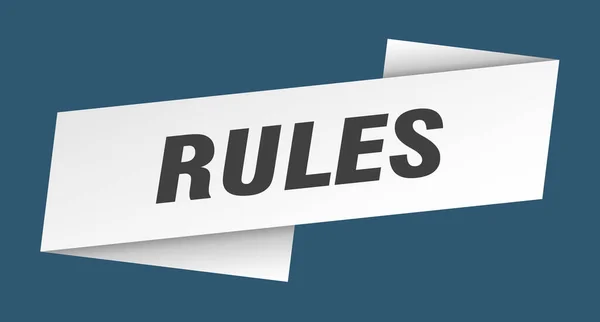Modèle Bannière Règles Règles Ruban Étiquette Signe — Image vectorielle