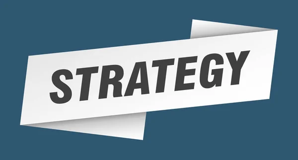 Šablona Strategického Nápisu Značka Popisku Pásky Strategie — Stockový vektor