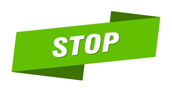 Modello Banner Stop Segno Etichetta Del Nastro Stop — Vettoriale Stock