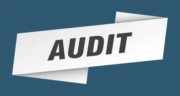 Modello Banner Audit Etichetta Nastro Controllo Segno — Vettoriale Stock