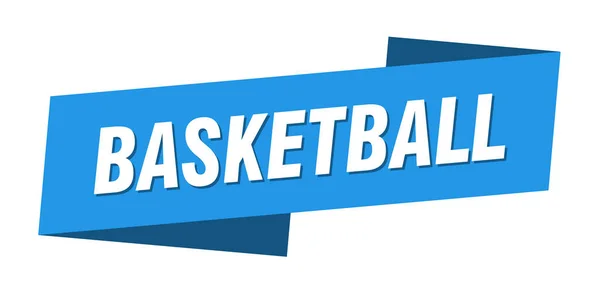 Plantilla Banner Baloncesto Cinta Baloncesto Etiqueta Signo — Vector de stock