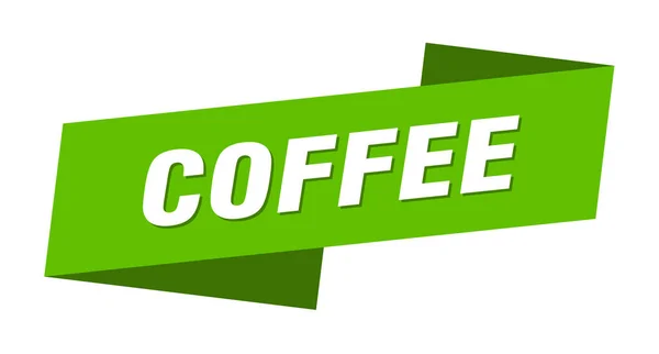 咖啡横幅模板 咖啡丝带标签标志 — 图库矢量图片