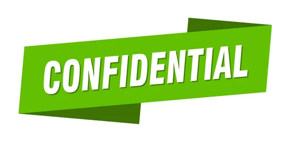 Confidential Banner Template Confidential Ribbon Label Sign — Stock Vector