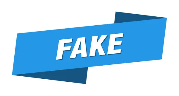 Fake Banner Template Fake Ribbon Label Sign — Stock Vector