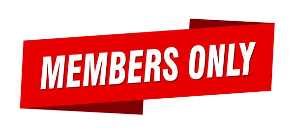 Membres Seulement Modèle Bannière Membres Seulement Signe Étiquette Ruban — Image vectorielle