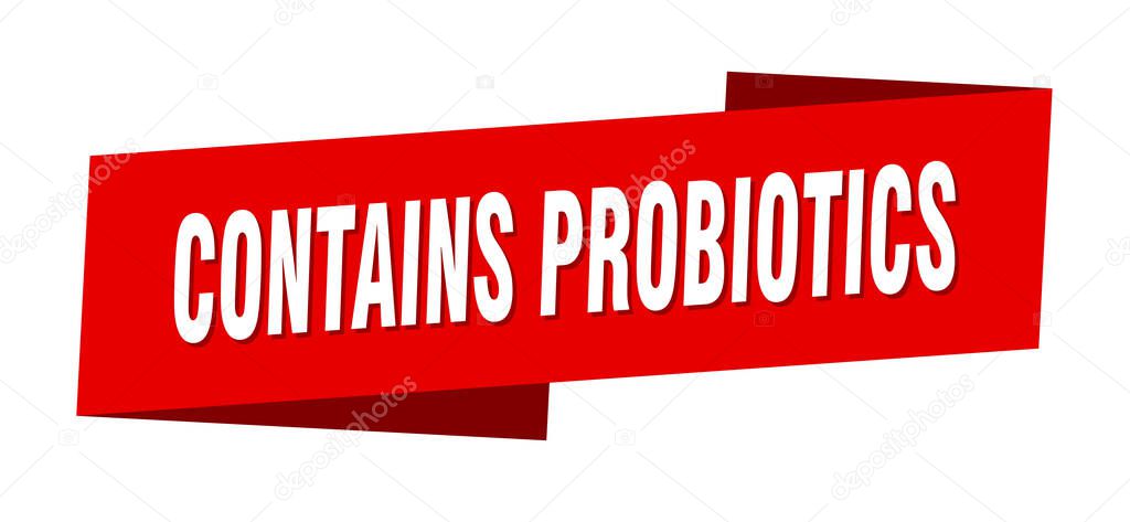 contains probiotics banner template. contains probiotics ribbon label sign