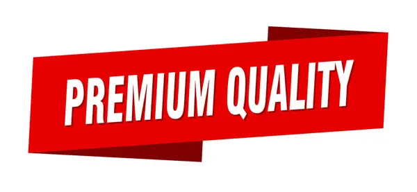 Plantilla Banner Calidad Premium Signo Etiqueta Cinta Calidad Premium — Vector de stock