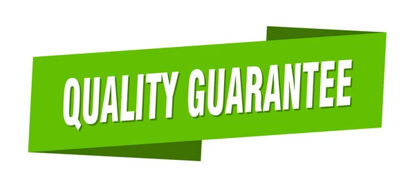 Quality Guarantee Banner Template Quality Guarantee Ribbon Label Sign — Stock Vector