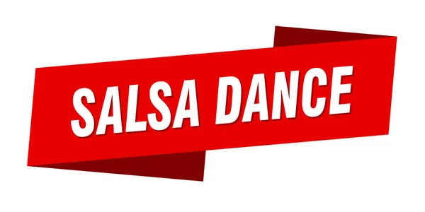 Plantilla Banner Baile Salsa Signo Etiqueta Cinta Baile Salsa — Vector de stock