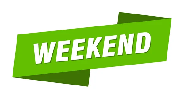 Szablon Weekendowego Banera Znak Etykiety Wstążki Weekend — Wektor stockowy