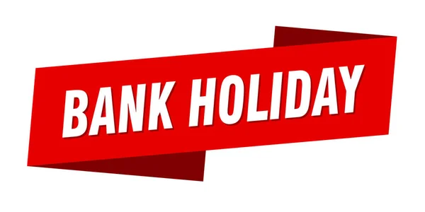 銀行の休日のバナーテンプレート バンクホリデーリボンの看板 — ストックベクタ