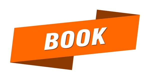 Boek Banner Sjabloon Boekenlint Label Teken — Stockvector