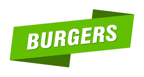 Burger Banner Vorlage Burger Band Etikettenschild — Stockvektor