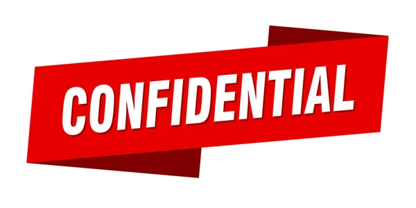 Confidential Banner Template Confidential Ribbon Label Sign — Stock Vector