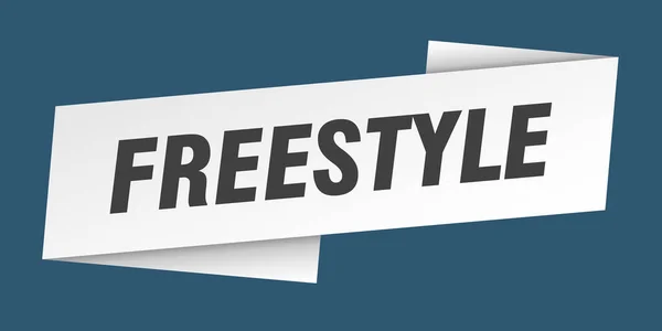 Modèle Bannière Freestyle Signe Étiquette Ruban Freestyle — Image vectorielle
