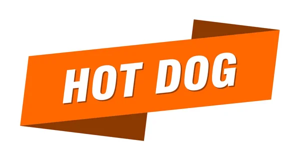 Modello Banner Hot Dog Segno Etichetta Nastro Hot Dog — Vettoriale Stock