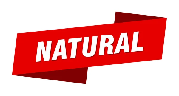 Modèle Bannière Naturelle Signe Étiquette Ruban Naturel — Image vectorielle