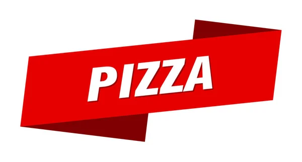 Modèle Bannière Pizza Étiquette Ruban Pizza Signe — Image vectorielle