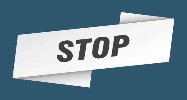 Modello Banner Stop Segno Etichetta Del Nastro Stop — Vettoriale Stock