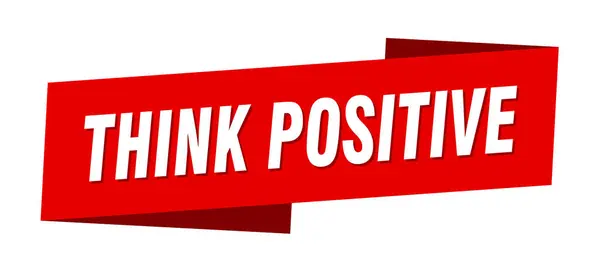 Denken Positive Banner Vorlage Positives Etikettenschild Denken — Stockvektor