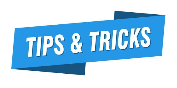 Tips Tricks Banner Template Tips Tricks Ribbon Label Sign — Stock Vector