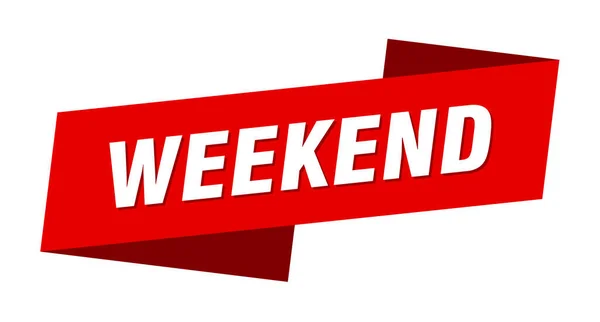 Weekend Spandoek Sjabloon Weekend Lint Label Teken — Stockvector
