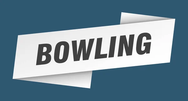 Bowling Banner Vorlage Kegelbahn Etikettenschild — Stockvektor