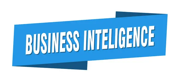 Επιχειρηματικό Πρότυπο Banner Inteligence Business Inteligence Κορδέλα Σήμα Ετικέτα — Διανυσματικό Αρχείο