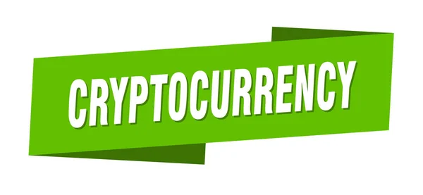 Modèle Bannière Crypto Monnaie Signe Étiquette Ruban Crypto Monnaie — Image vectorielle