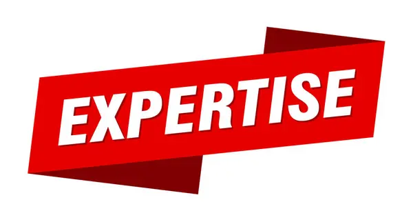 Modèle Bannière Expertise Signe Étiquette Ruban Expertise — Image vectorielle