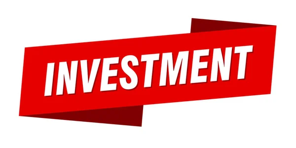 Modèle Bannière Investissement Signe Étiquette Ruban Investissement — Image vectorielle