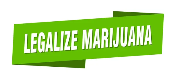 Zalegalizować Szablon Banera Marihuany Zalegalizować Znak Etykiety Wstążki Marihuany — Wektor stockowy