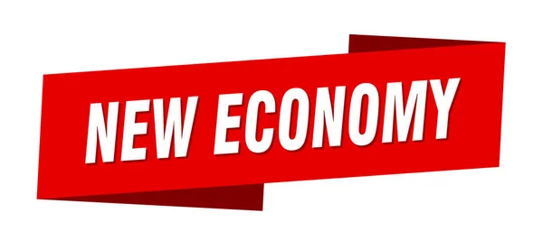 Novo Modelo Banner Economia Sinal Etiqueta Fita Nova Economia —  Vetores de Stock