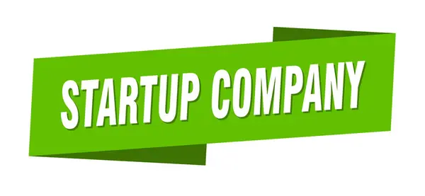 Modello Banner Della Startup Company Avviamento Azienda Nastro Etichetta Segno — Vettoriale Stock
