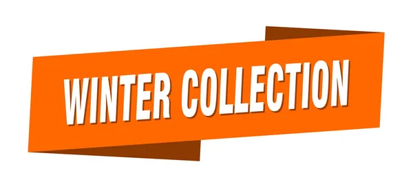 Banner Vorlage Für Die Winterkollektion Winterkollektion Band Etikettenschild — Stockvektor