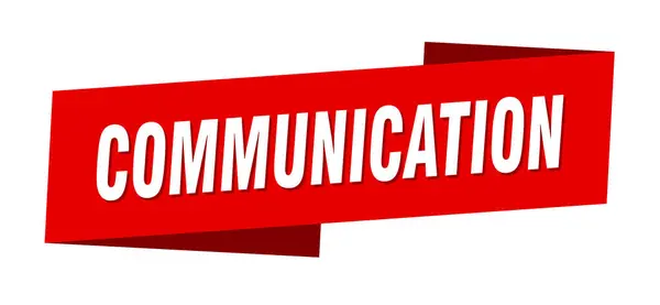 Communicatiebanner Sjabloon Communicatielint Label Teken — Stockvector